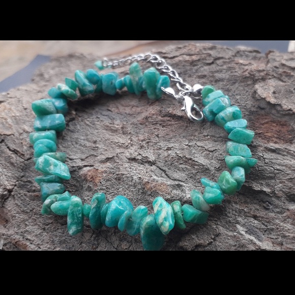Amazonite chips Silver Bracelet - Picture 2 of 4